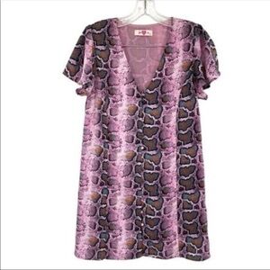 Buddy Love Hailey Purple Haze Snakeskin Print Dress